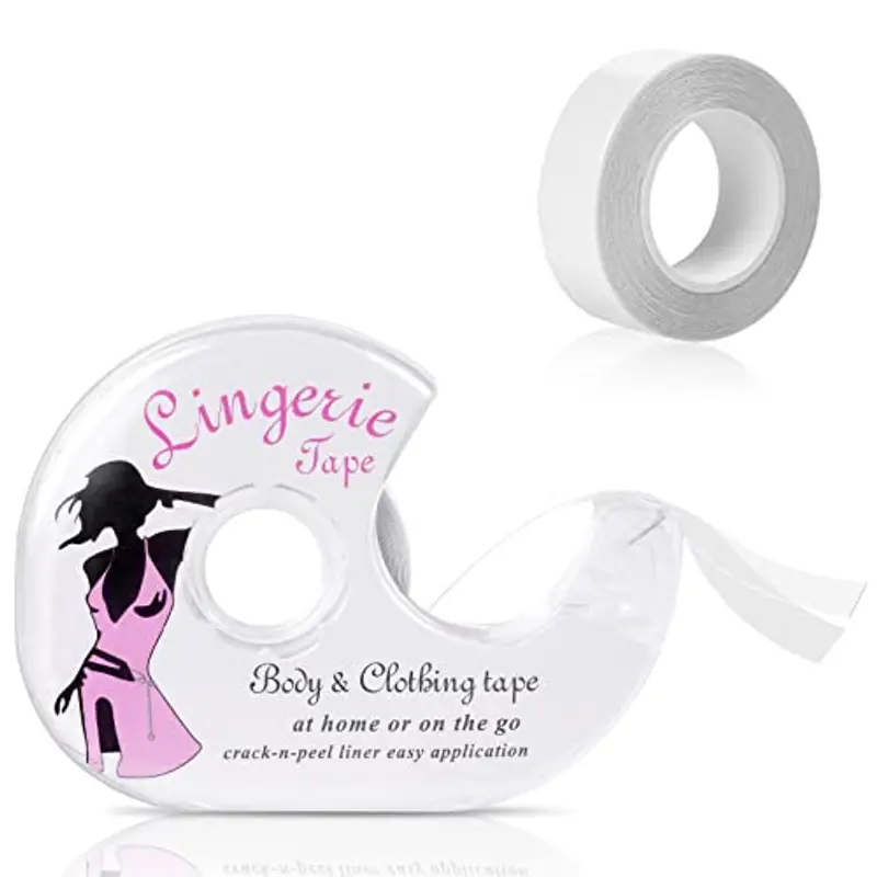 flintronic Nastro Tape Nastro di Corpo Biadesivo Invisibile, 2 Rotolo 1.6cm* 5M Fashion Trasparente Tape, Medica