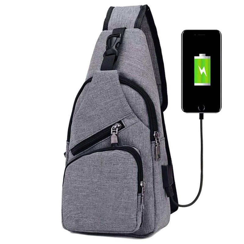 flintronic Zaino Monospalla Uomo Sling Bag USB