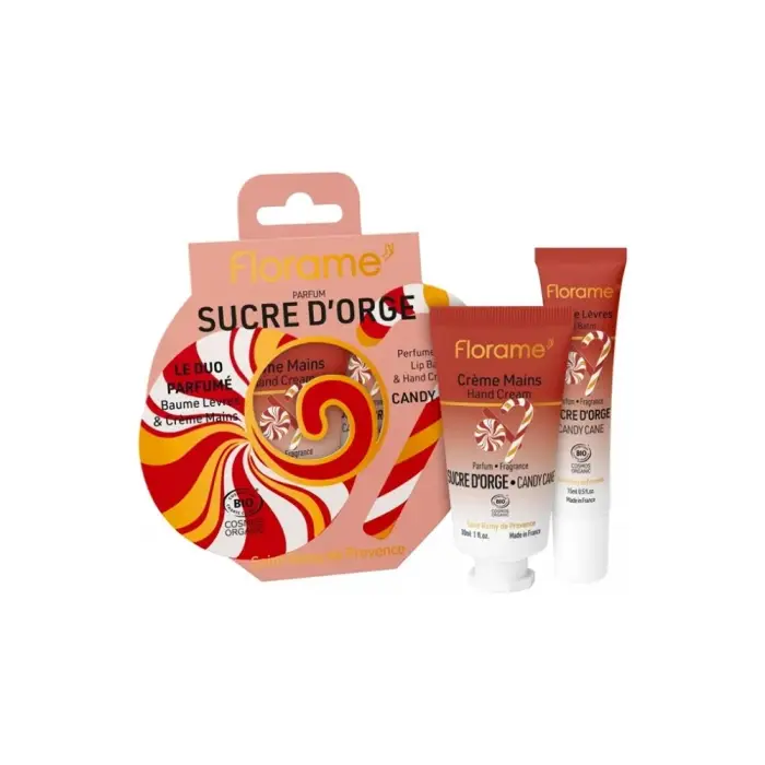 Florame Cofanetto Duo Profumato Zucchero d Orzo Crema Mani & Balsamo Labbra BIO