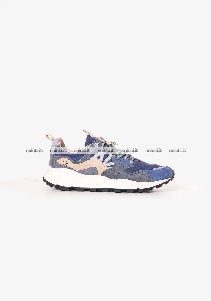 Flower Mountain Scarpe uomo blu scuro grigio Yamano 3 in suede e tessuto tecnico