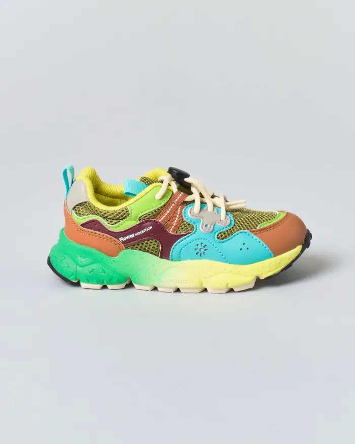 Flower Mountain Sneakers Yamano 3 in similpelle e mesh muticolor