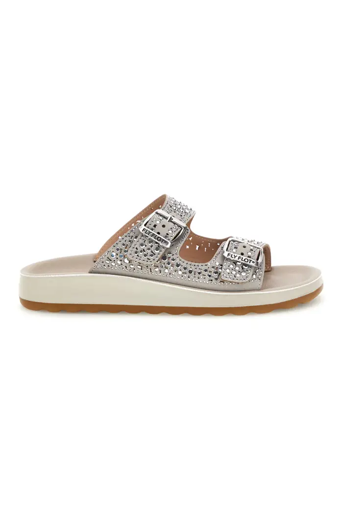 FLY FLOT Ciabatte Argento Strass E Fibbie 90770169KZ [GRIGIO CHIARO]