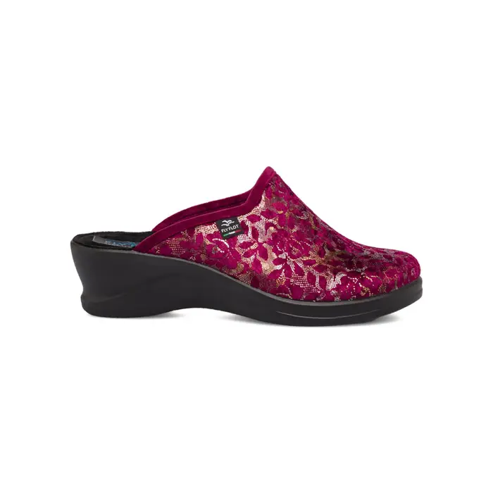 FLY FLOT Ciabatte da donna fucsia con stampa floreale e zeppa