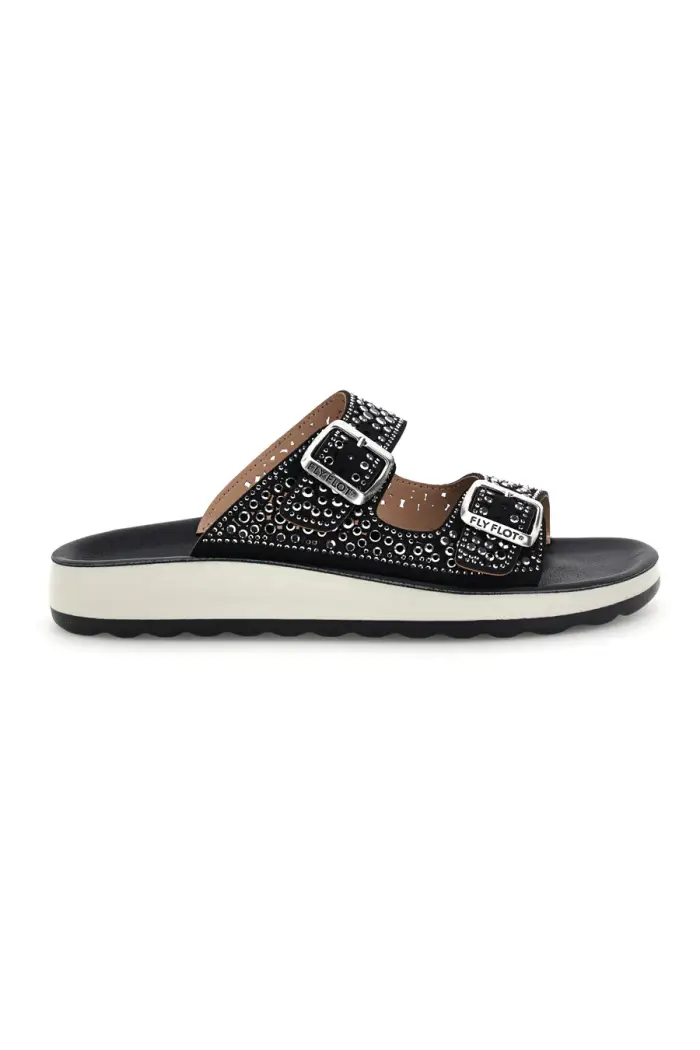 FLY FLOT Ciabatte Nero Strass E Fibbie [NERO]