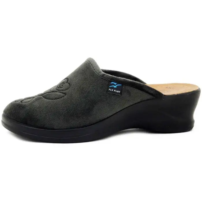 Fly Flot Pantofole Pantofola Donna, Tessuto, Zeppa media - 96Y72 Grigio