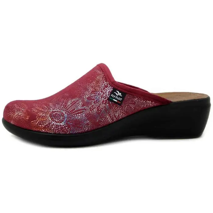 Fly Flot Scarpe Pantofola Donna, Tessuto, Zeppa media - Q7W36 Rosso