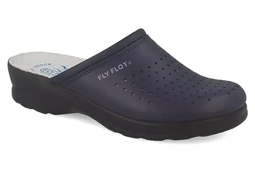 Fly Flot Woman Professional, Zoccoli Sanitari Donna, Ciabatta con Tomaia in Pelle Forata, Sottopiede in Pelle