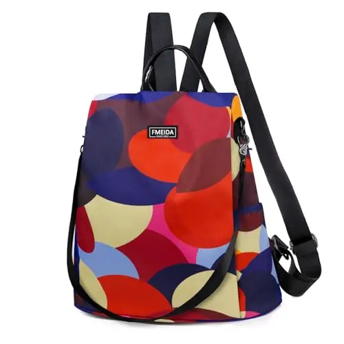 Fmeida Zaino Donna Antifurto Impermeabile Nylon Borsa Donna Pratico Borse Zainetto da Viaggio Lavoro Scuola Tracolla