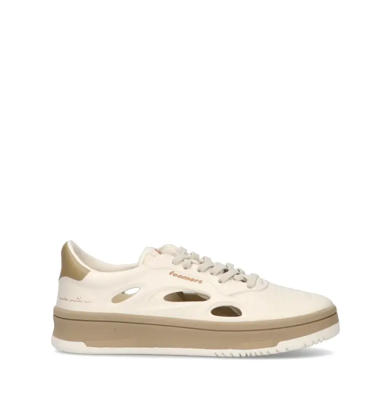 FOAMERS Sneakers donna bianca e beige in materiale sintetico