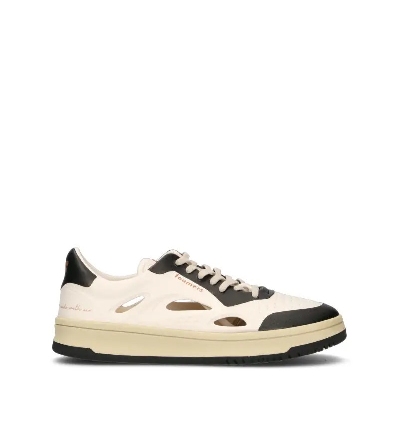 FOAMERS Sneakers uomo bianca e nera in materiale sintetico