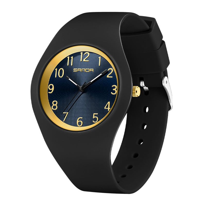 Forrader Orologio Donna Silicone Nero/Oro Impermeabile
