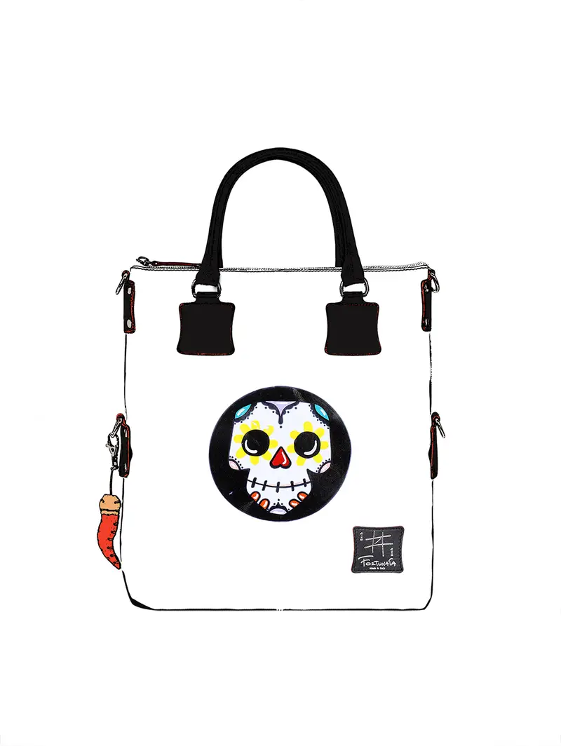 Fortunata Borsa Dipinta Mano - Doodle Calavera