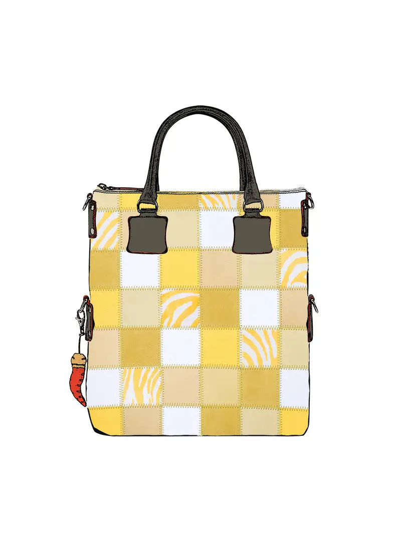 Fortunata Borsa Patchwork Fatta Mano Giallo