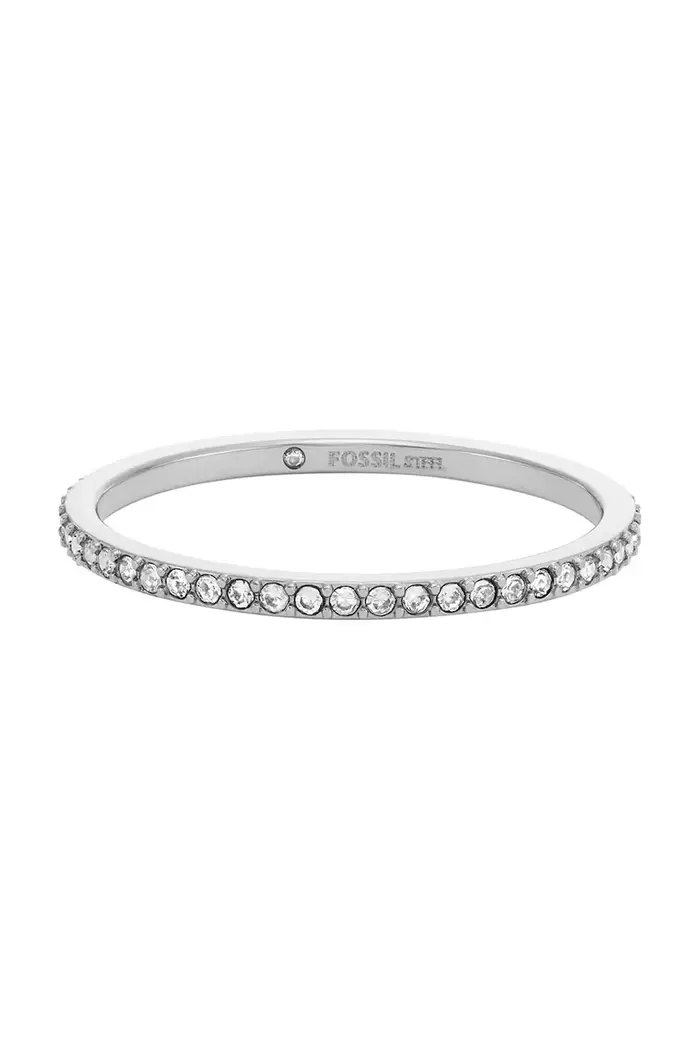 Fossil anello Ellis Pavé Glitz Argento