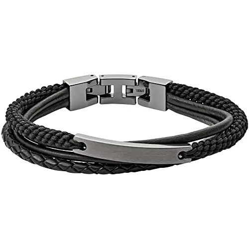 Fossil Bracciale Da Uomo Vintage Casual, Lunghezza Interna 180 mm + Prolunga 15 mm Bracciale In Acciaio Inossidabile