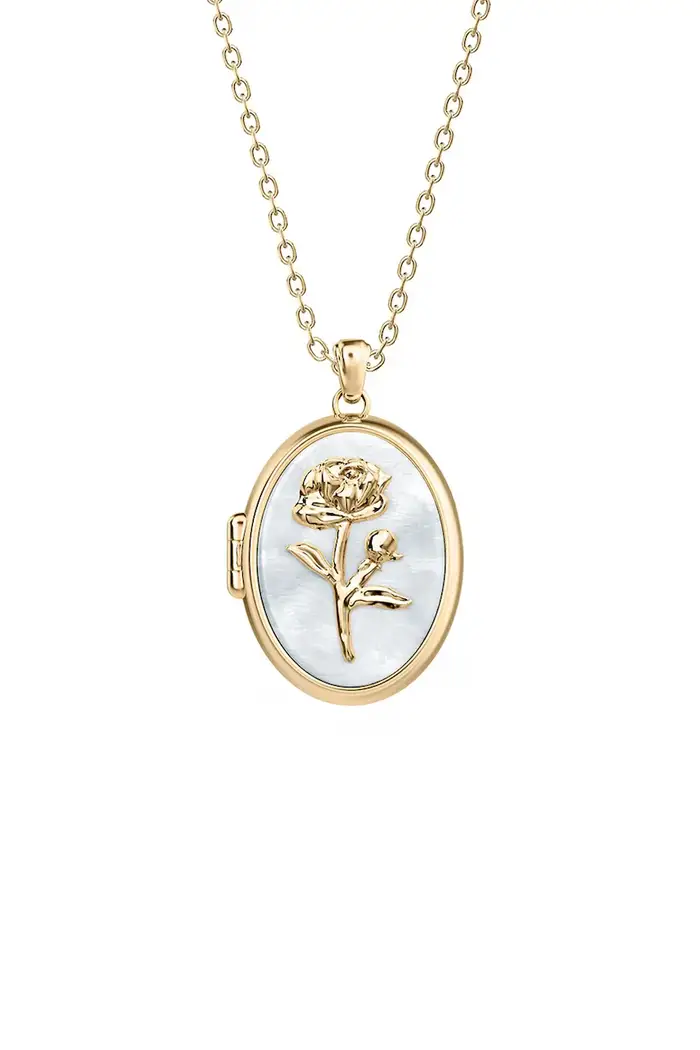 Fossil collana da donna in acciaio inox con madreperla Sutton Oro