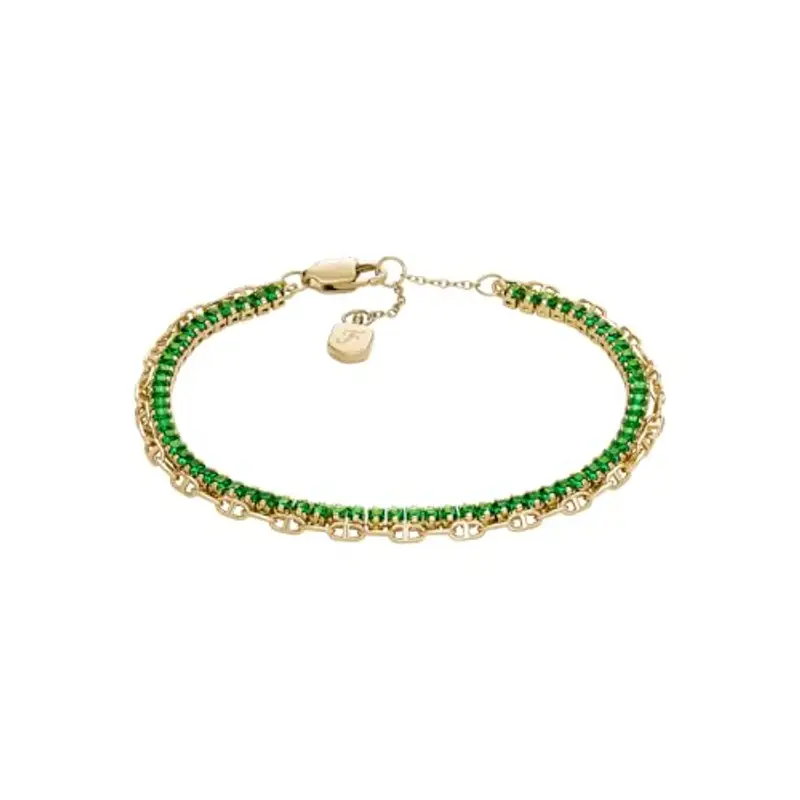 Fossil Heritage D-Link Glitz JA7272710 - Bracciale da donna, in metallo, colore: oro, Eine Grösse, Ottone, Nessuna pietra preziosa, Oro e