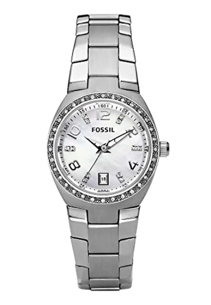 Fossil Orologio Colleague da donna, movimento al quarzo, cassa in acciaio inossidabile argentata di 28 mm con bracciale in acciaio