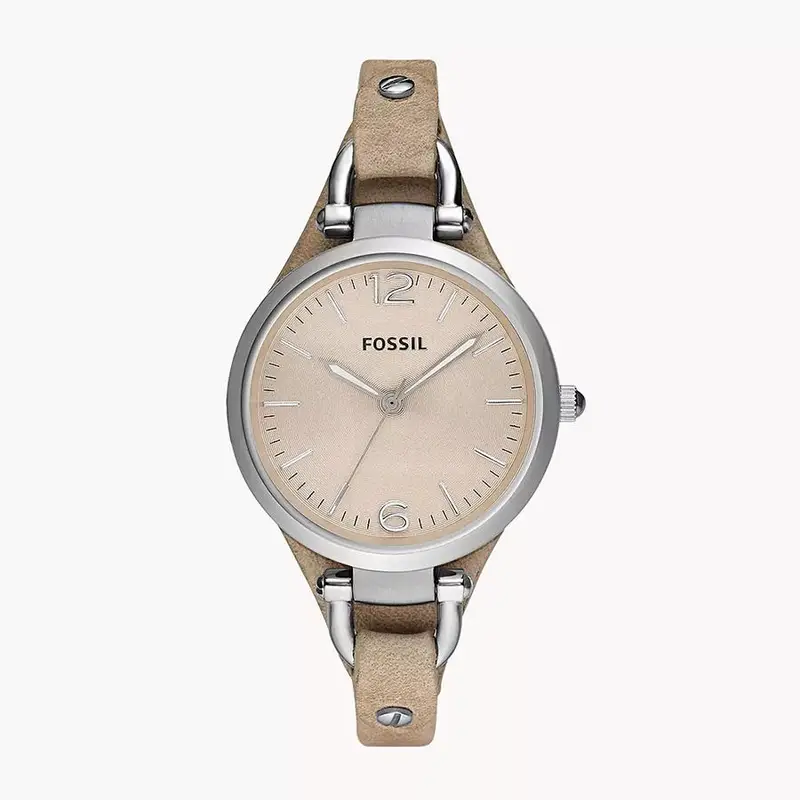 Fossil Orologio da Donna al Quarzo in Pelle a Tre Lancette Cassa/Vetro in Acciaio Inossidabile ES2830 marrone