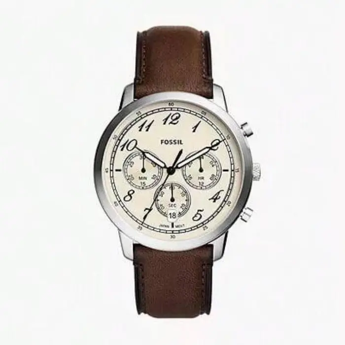 Fossil Orologio da uomo al quarzo con quadrante blu, cinturino in acciaio inossidabile, orologio da uomo a tre quadranti, stile business