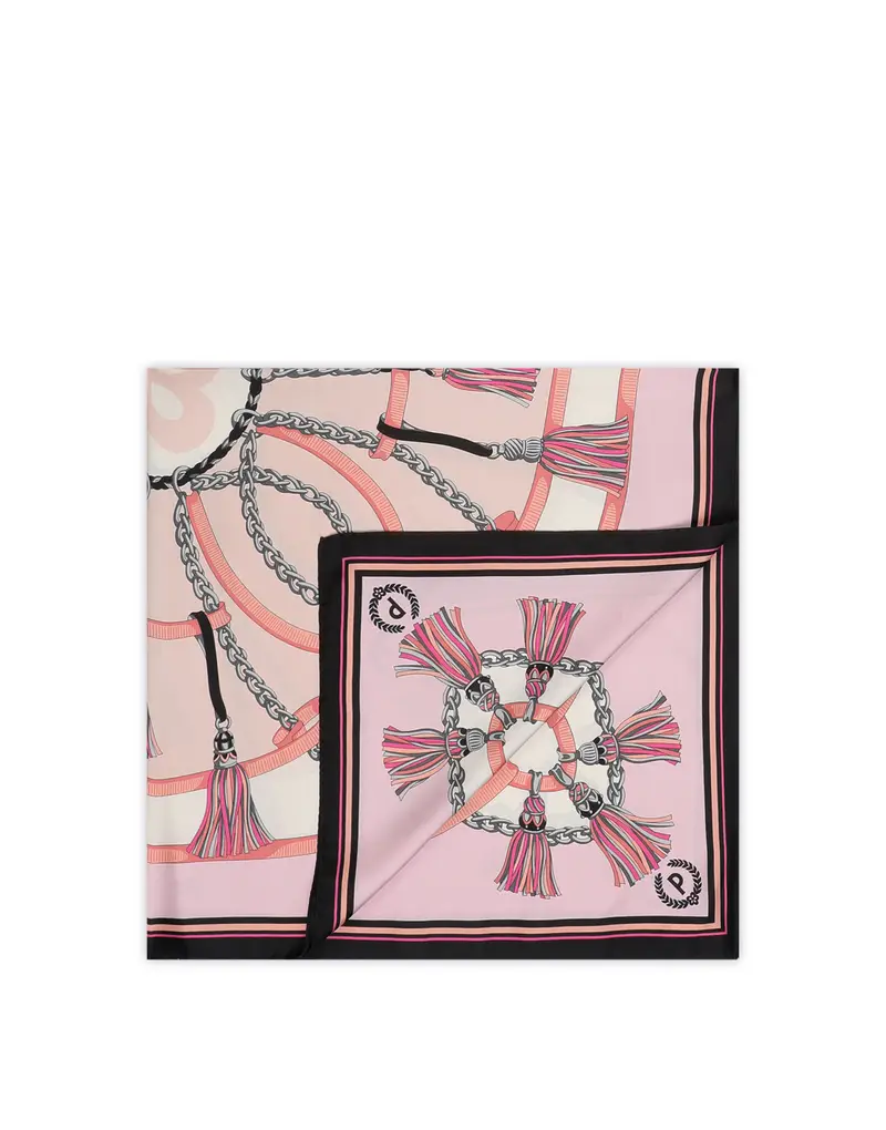 pollini Foulard in seta con stampa con nappe ROSA, one_size