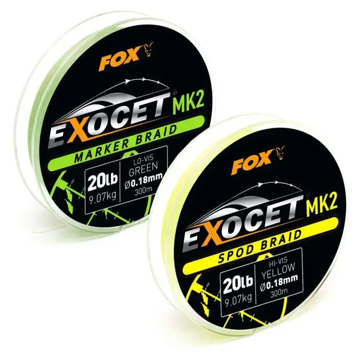 FOX Filo intrecciato Exocet MK2 Spod & Marker Braid 0 18mm/20lb x300m Vert