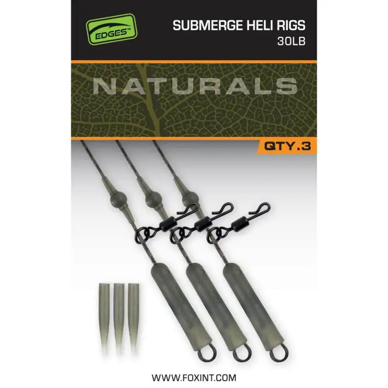FOX girevole per carpe Submerged Heli Rigs (x3)