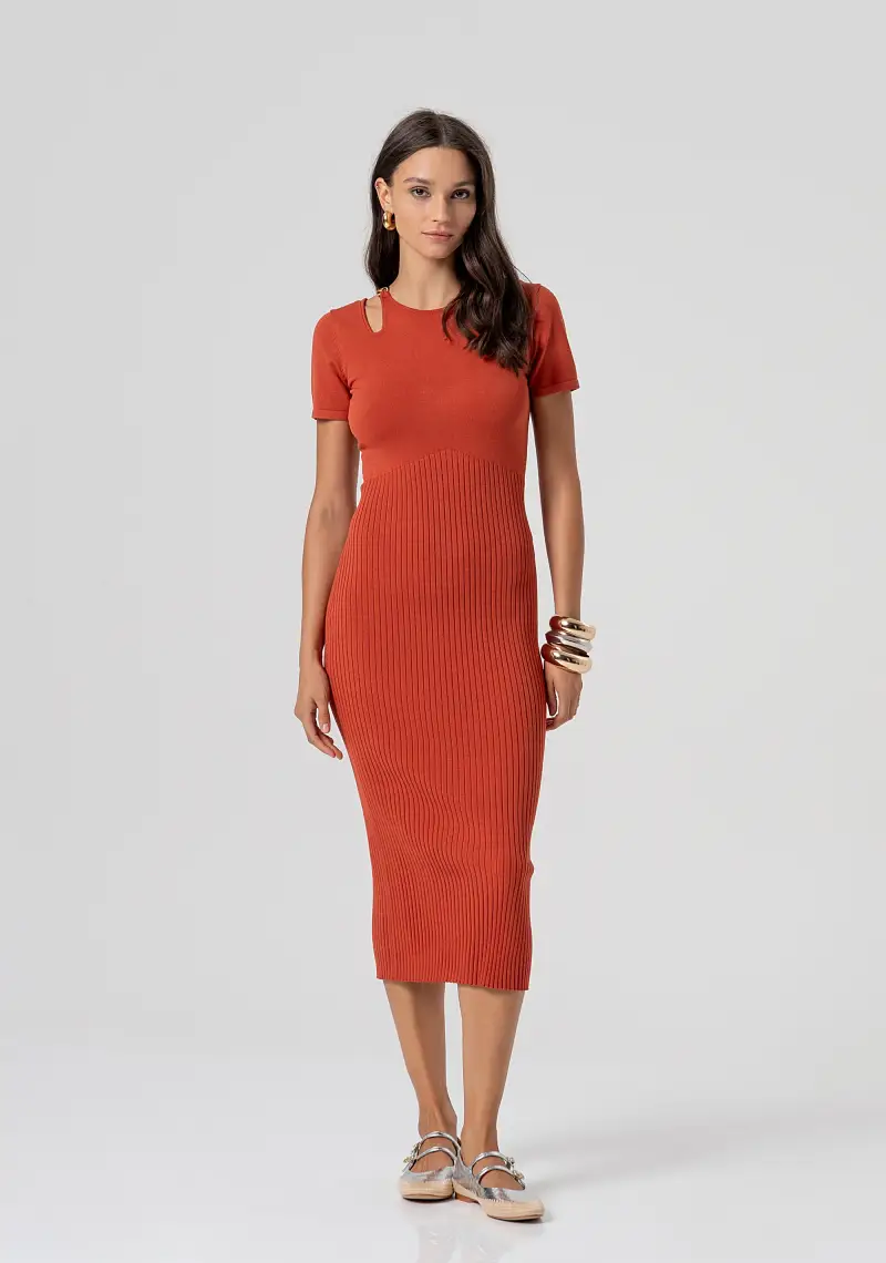 Fracomina Abito aderente midi in maglia