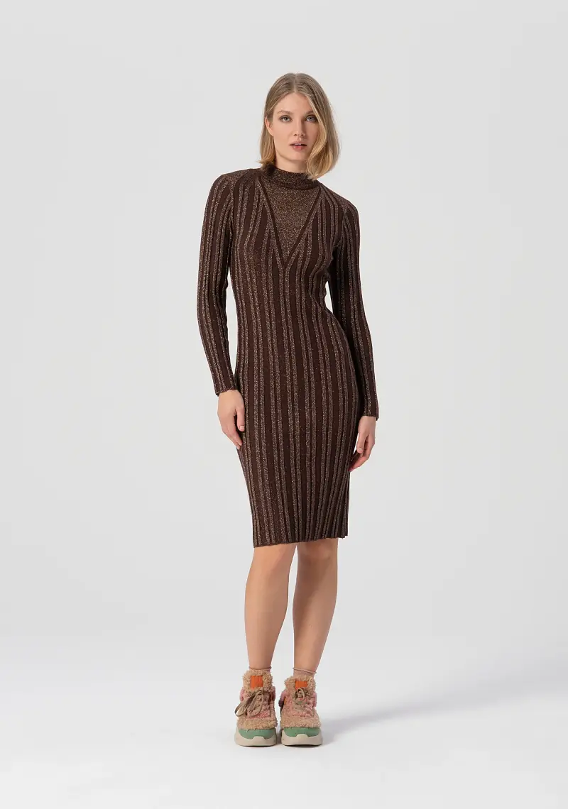 Fracomina Abito aderente mini in maglia con lurex