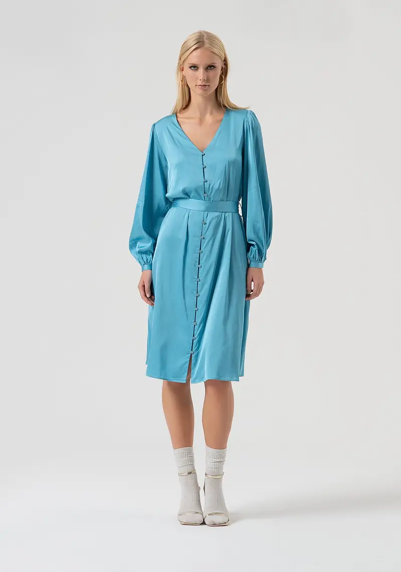 Fracomina Abito flare midi in raso