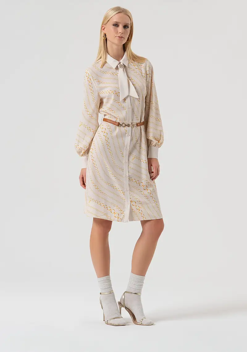 Fracomina Abito modello chemisier regular in fantasia geometrica