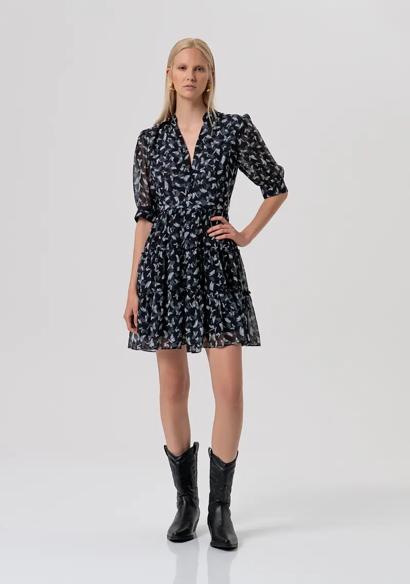 Fracomina Abito regular modello chemisier in georgette con fantasia floreale