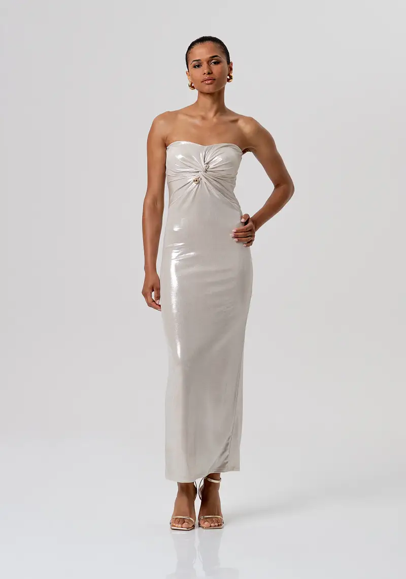 Fracomina Abito slim senza maniche lungo in tessuto spalmato