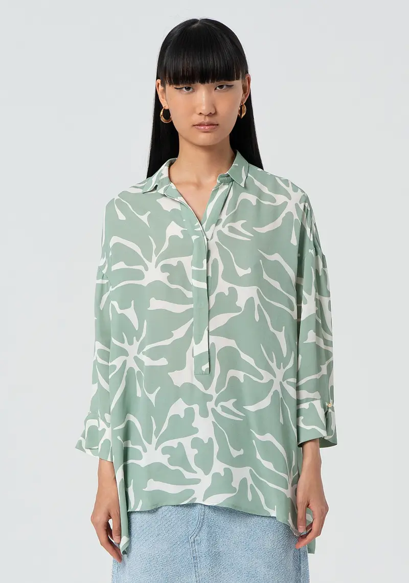 Fracomina Blusa ampia in fantasia floreale