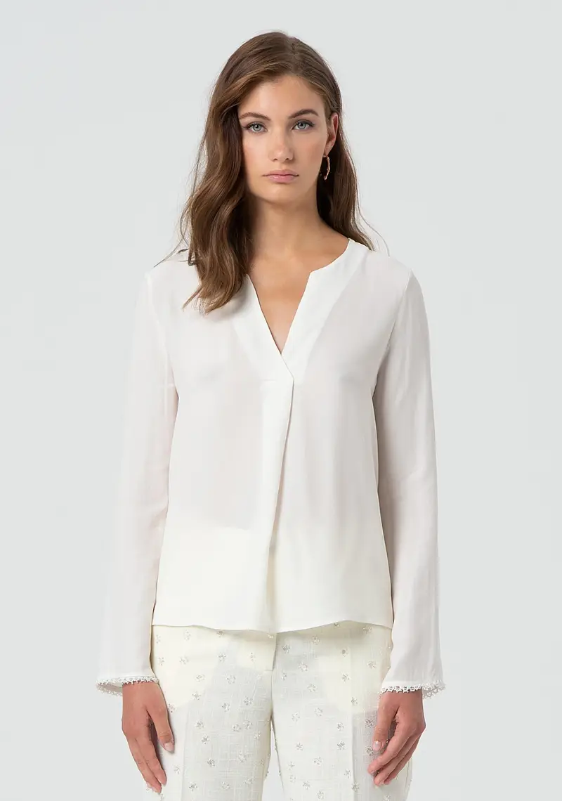 Fracomina Blusa regular con seta