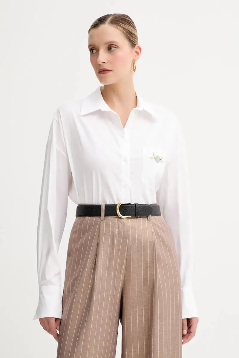 Fracomina camicia donna colore bianco FS25WT6007W52001