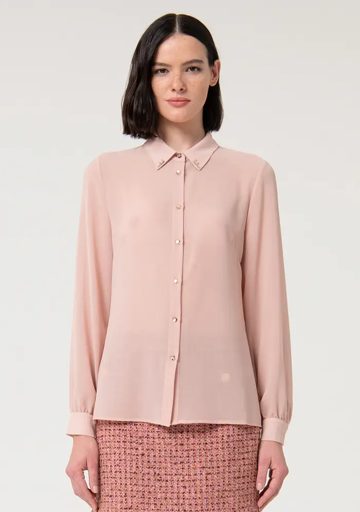 Camicia regular in georgette