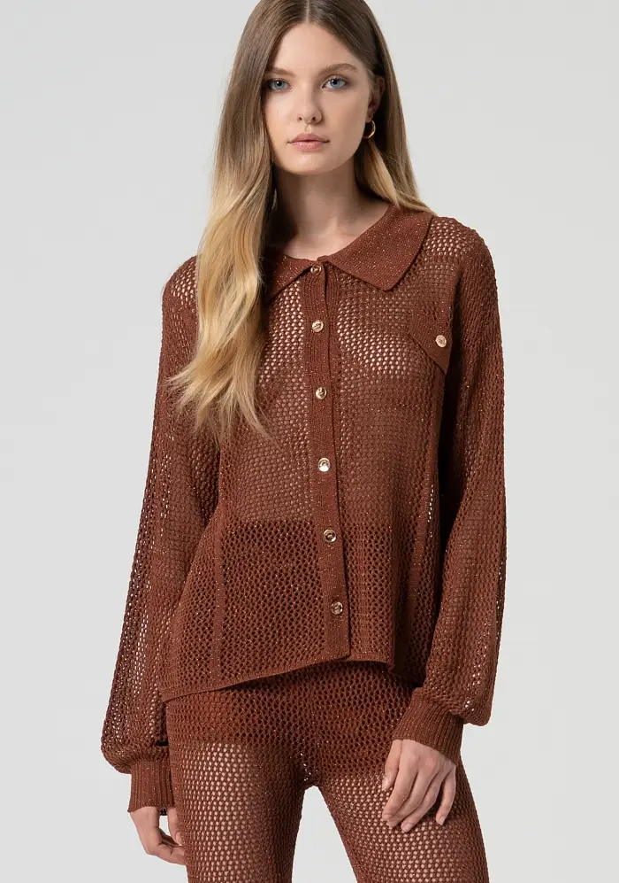 Fracomina Camicia regular in maglia con punto rete