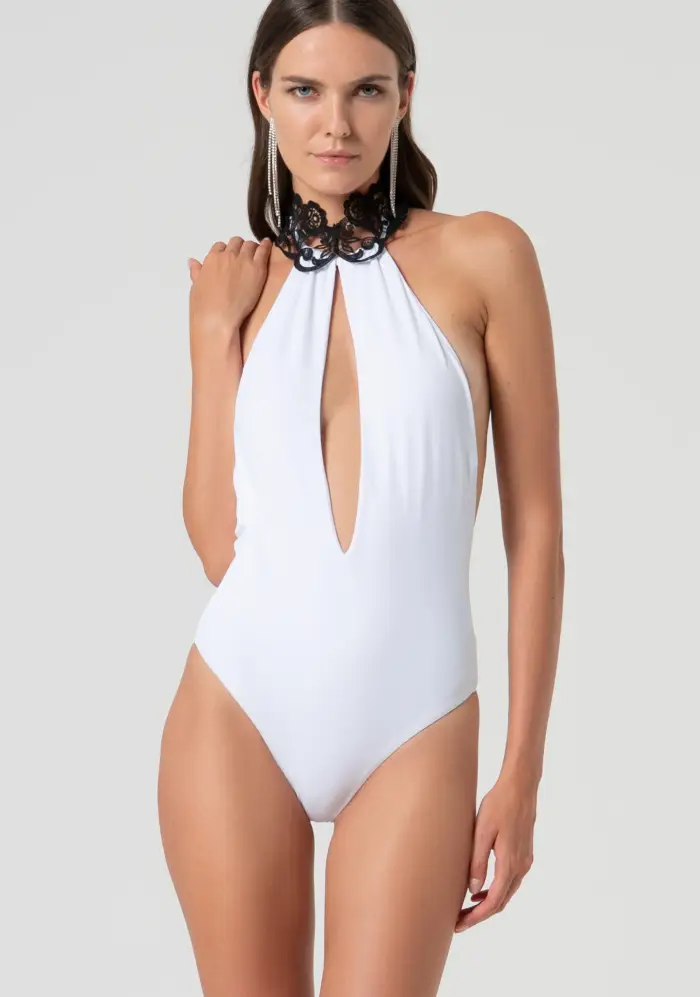 Fracomina Costume intero con allacciatura sul collo