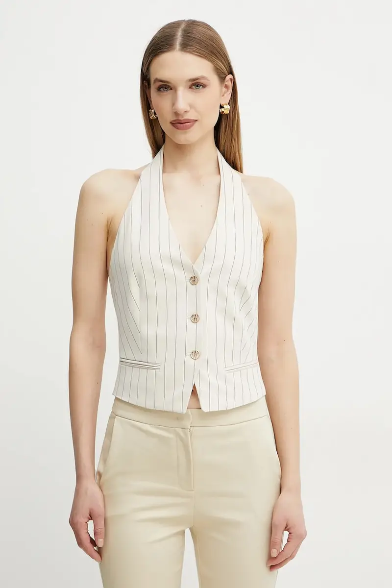 Fracomina gilet colore beige FR25SJ5002W761D4