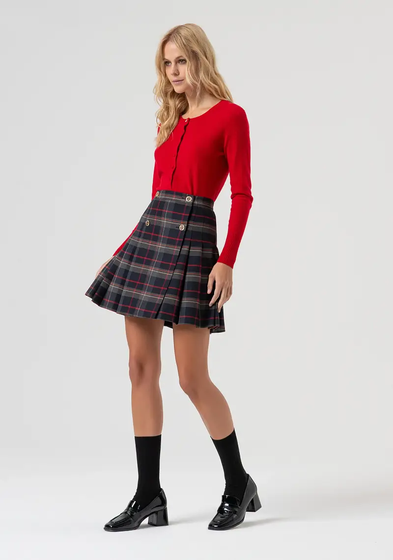 Fracomina Gonna flare mini in fantasia tartan