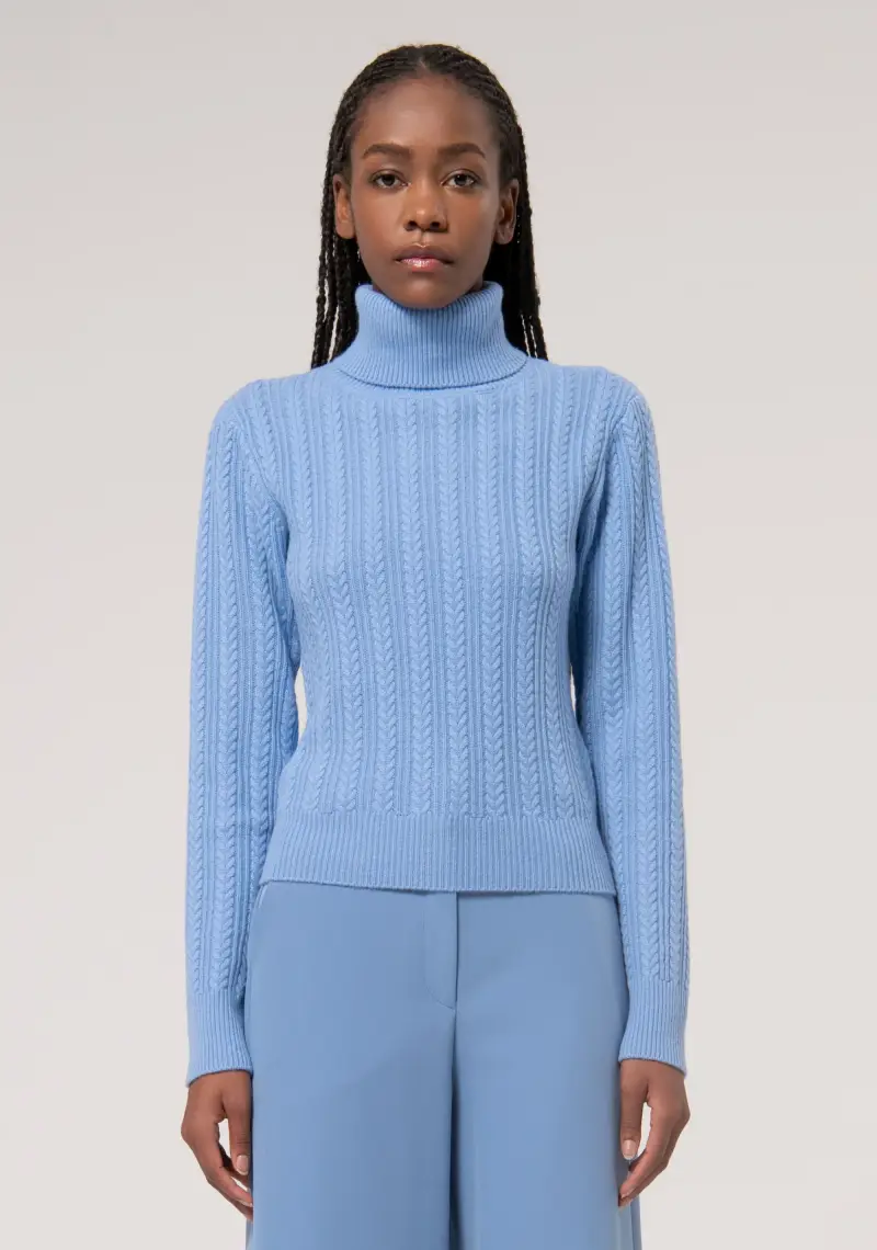 Fracomina Maglia regular in lana e cachemire con punto treccia