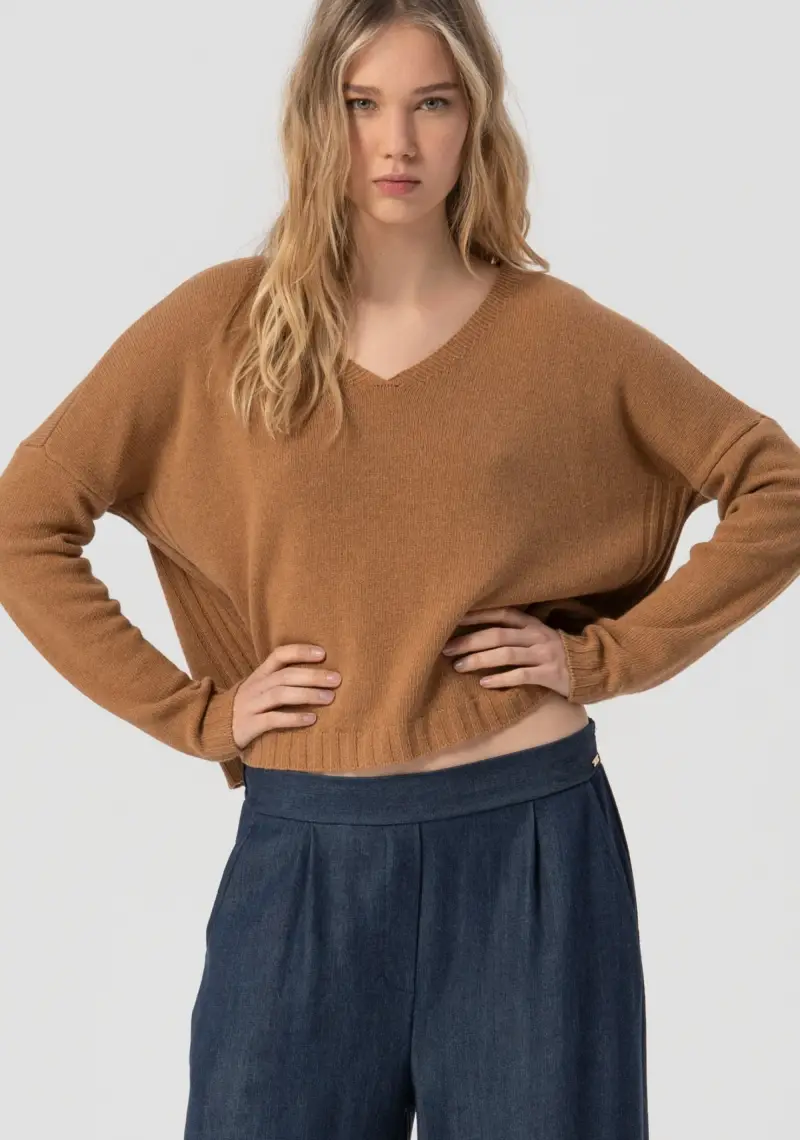 Fracomina Pantalone a palazzo in fluido lyocell