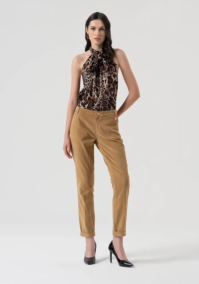 Fracomina Pantalone regular chino in velluto