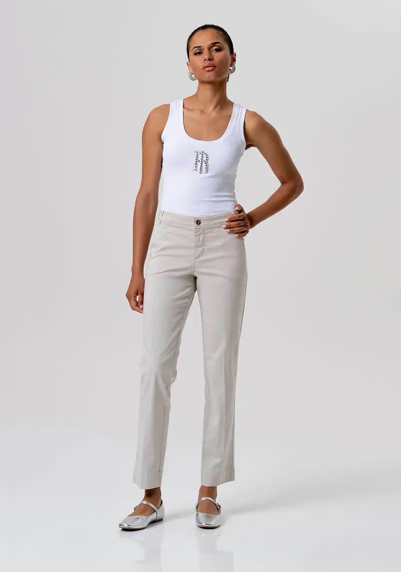 Fracomina Pantalone regular modello chino in gabardina