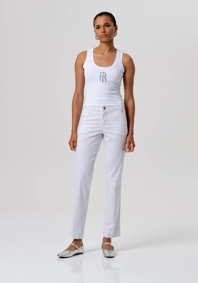 Fracomina Pantalone regular modello chino in gabardina