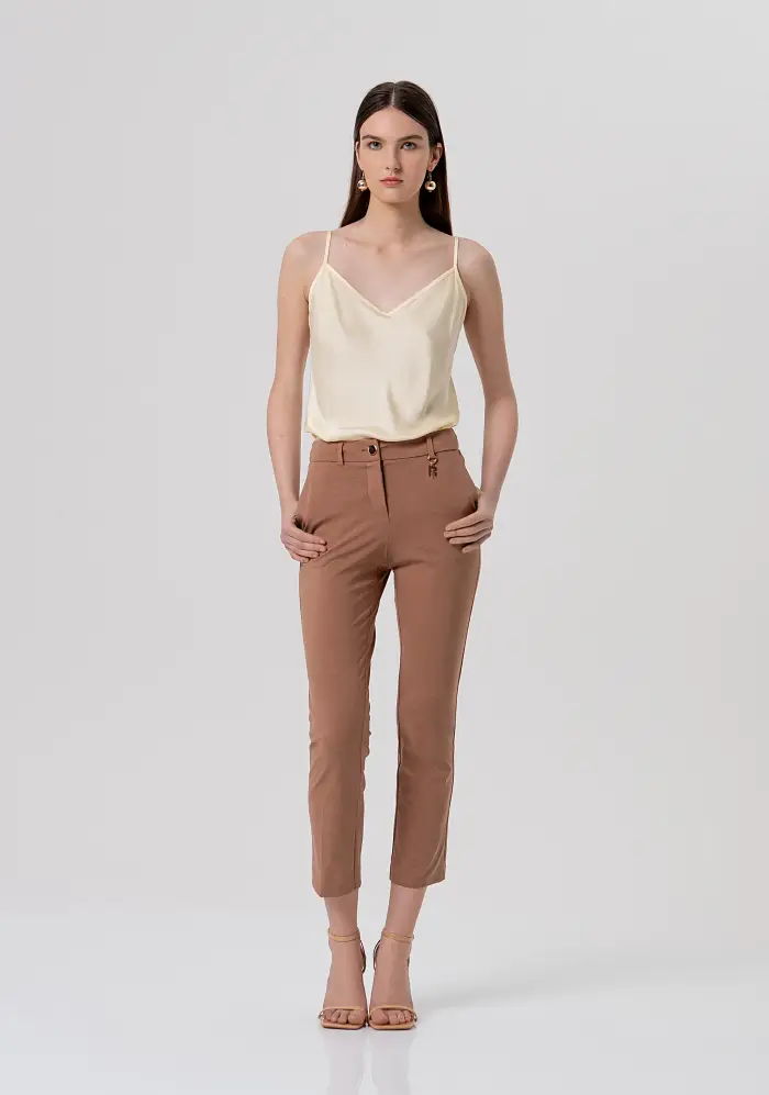 Fracomina Pantalone regular modello chino in punto milano