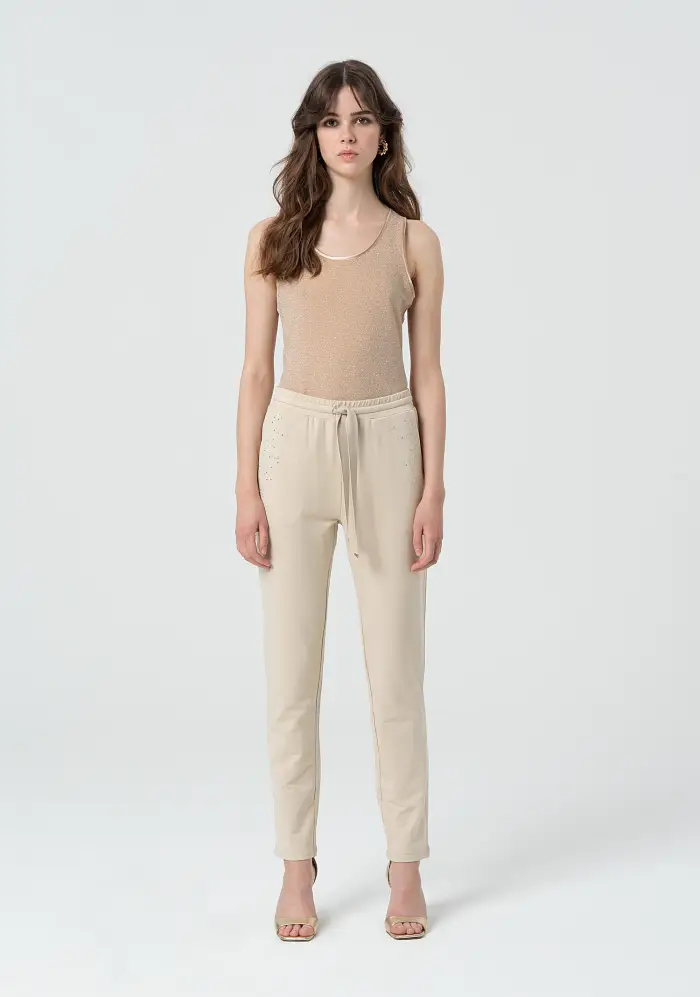 Pantalone regular modello jogger in felpa