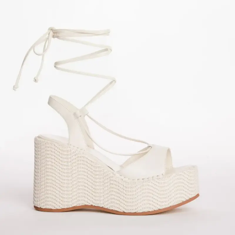 Fracomina Sandali con Zeppa Alta e Allacciatura alla Schiava