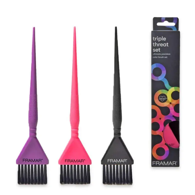 Framar Set di pennelli colorati Triple Threat 3p